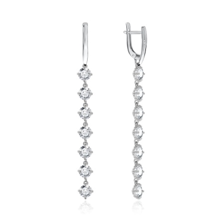 Купить оптом серьги из серебра с фианитами 2340200688 от Krasnoe