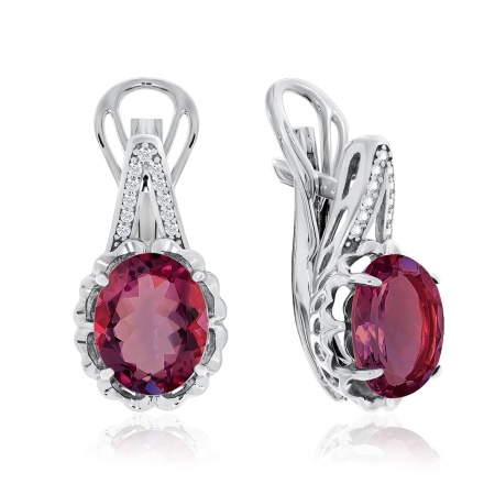 Купить оптом серьги из серебра с кристалл ювелирныйами и фианитами 2340291213л-33 от Krasnoe