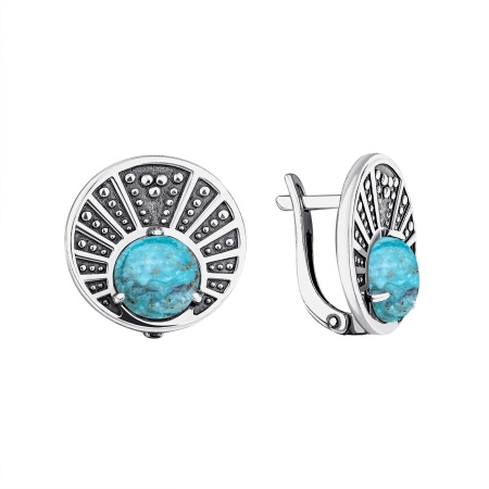 Купить оптом серьги из серебра с бирюзой 2310311982 от Krasnoe