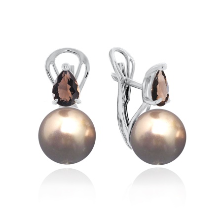 Купить оптом серьги из серебра с жемчугами и фианитами 2340241396-1-43 от Krasnoe