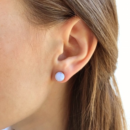 Купить оптом пусеты из серебра с агатами П320392680-84 от Krasnoe