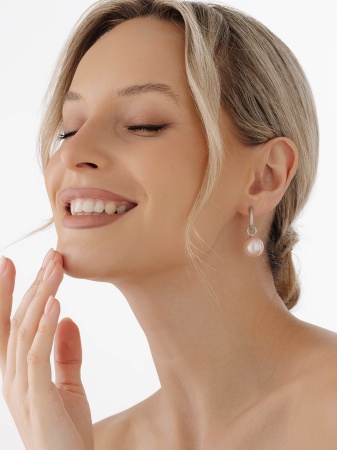 Купить оптом серьги из серебра с жемчугами 2340241416-46 от Krasnoe