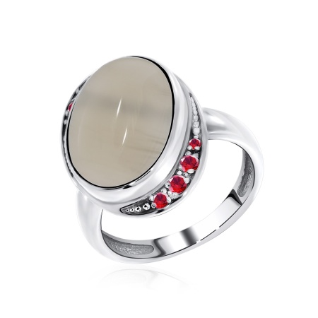 Купить оптом кольцо из серебра с агатом и ситаллами 1340390992-21 от Krasnoe