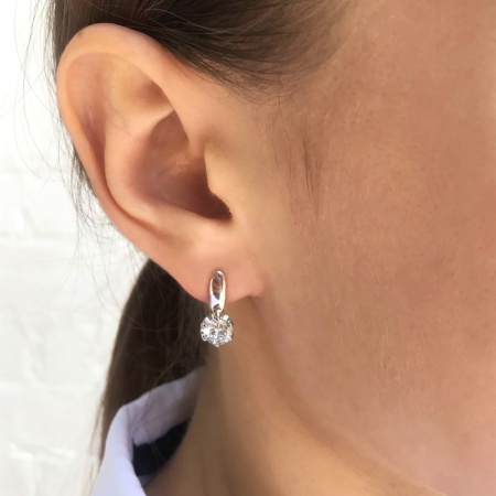 Купить оптом серьги из серебра с фианитами 2340200481 от Krasnoe