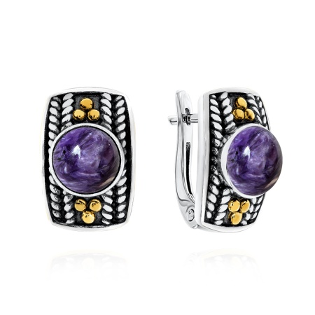 Купить оптом серьги из серебра с чароитами 2317461750 от Krasnoe