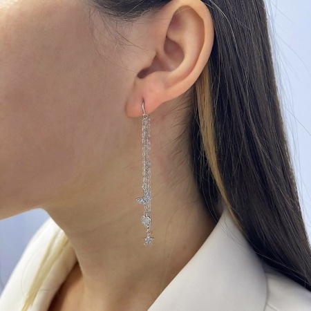 Купить оптом серьги из серебра с фианитами 2340201627л-3 от Krasnoe