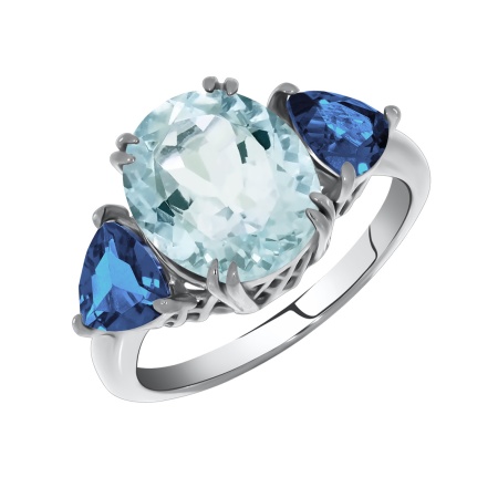 Купить оптом кольцо из серебра с кристалл ювелирныйом и ситаллами 1340870223-78 от Krasnoe