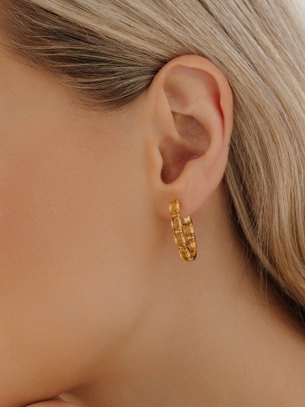 Купить оптом серьги из серебра с цитринами 2318111182 от Krasnoe