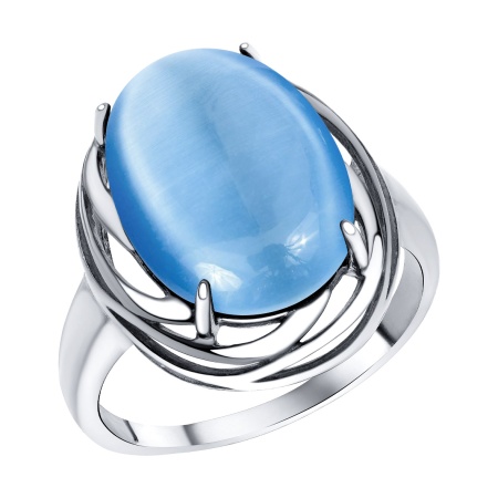 Купить оптом кольцо из серебра с имитацией кошачьего глаза 1340265940-70 от Krasnoe