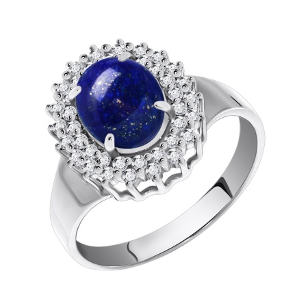 Купить оптом кольцо из серебра с лазуритом и фианитами 1340470145л от Krasnoe