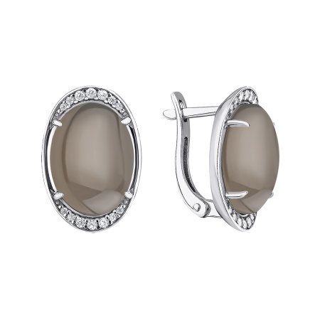Купить оптом серьги из серебра с агатами и фианитами 2340391968л-21 от Krasnoe