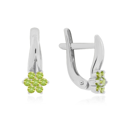 Купить оптом серьги из серебра с хризолитами 2340131809 от Krasnoe