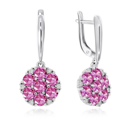 Купить оптом серьги из серебра с фианитами и топазами 2340101839л-30 от Krasnoe