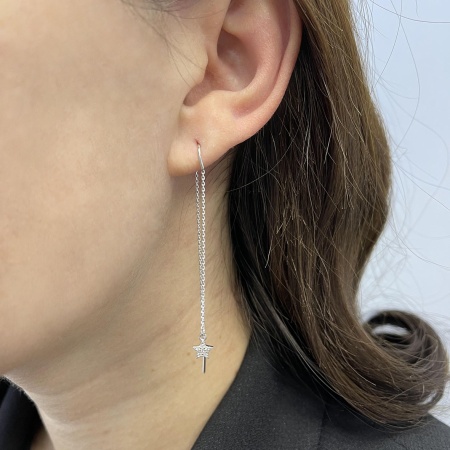 Купить оптом серьги из серебра с фианитами 2340201628л-9-1 от Krasnoe