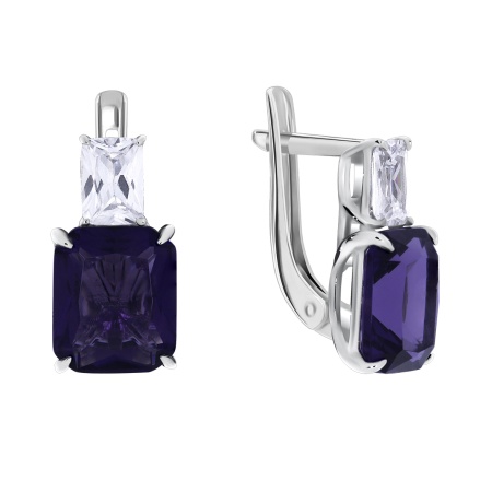 Купить оптом серьги из серебра с кварцем и фианитами 2340180281-92 от Krasnoe