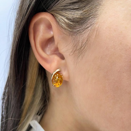 Купить оптом серьги из серебра с янтарём 2320481827 от Krasnoe