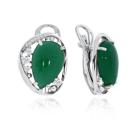 Купить оптом серьги из серебра с агатами и фианитами 2340391171-60 от Krasnoe