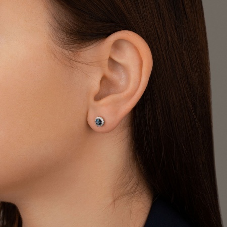 Купить оптом пусеты из серебра с топазами и фианитами П340074140л-76 от Krasnoe