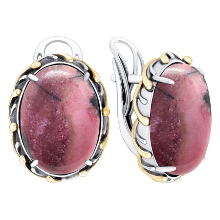 Купить оптом серьги из серебра с родонитами 2317455800 от Krasnoe