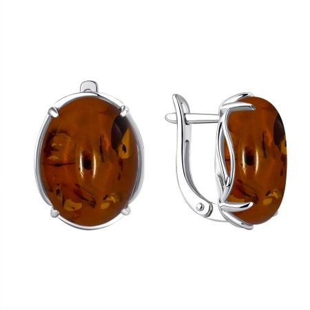 Купить оптом серьги из серебра с янтарём 2340481860 от Krasnoe