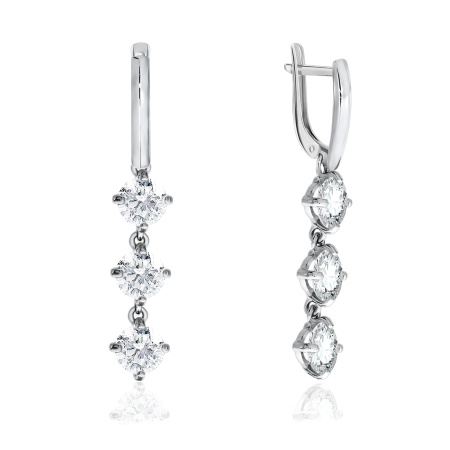 Купить оптом серьги из серебра с фианитами 2340200668 от Krasnoe