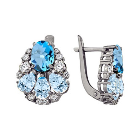 Купить оптом серьги из серебра с фианитами и топазами 3757013260л от Krasnoe