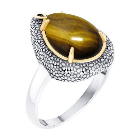 Купить оптом кольцо из серебра с тигровый глазом 1317325803 от Krasnoe