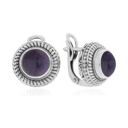 Купить оптом серьги из серебра с чароитами 2310461526-1 от Krasnoe