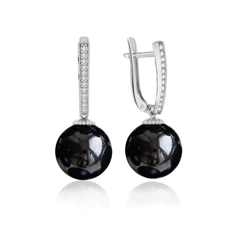 Купить оптом серьги из серебра с агатами и фианитами 2340390822л-20 от Krasnoe