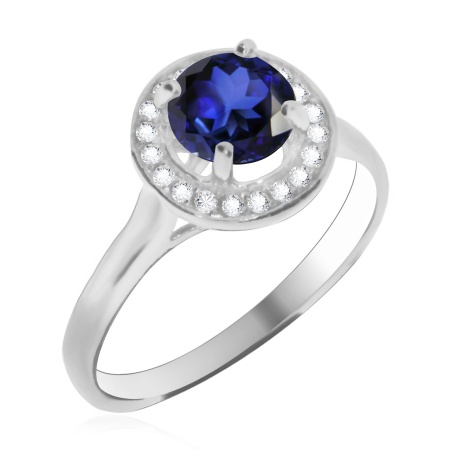 Купить оптом кольцо из серебра с натуральным корундом и фианитами 1340220105-82 от Krasnoe