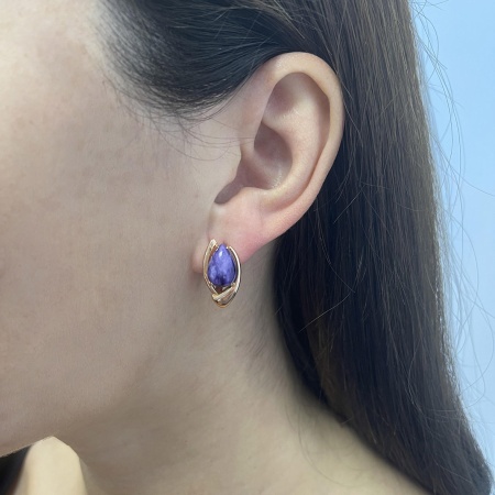 Купить оптом серьги из серебра с чароитами 2320462362 от Krasnoe