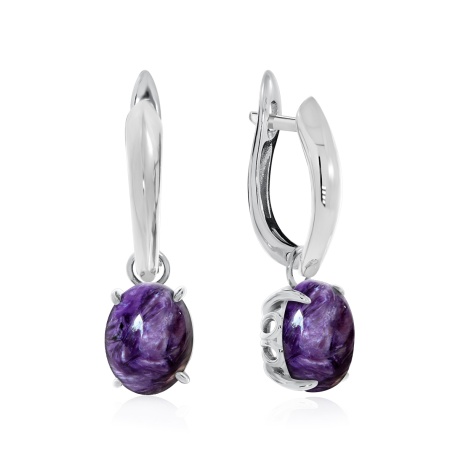 Купить оптом серьги из серебра с чароитами 2340460901 от Krasnoe