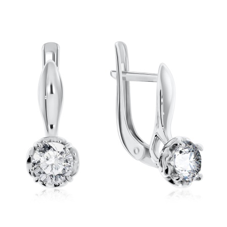 Купить оптом серьги из серебра с фианитами 2340200130 от Krasnoe