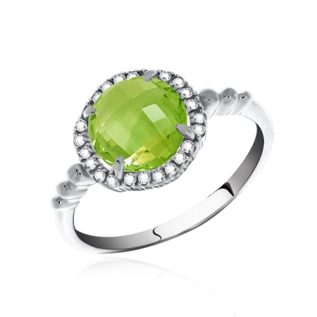 Купить оптом кольцо из серебра с нанокристаллом и фианитами 1340870249-57 от Krasnoe