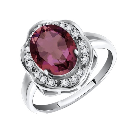 Купить оптом кольцо из серебра с кристалл ювелирныйом и фианитами 1340290141-33 от Krasnoe