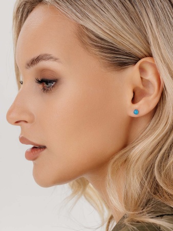 Купить оптом пусеты из серебра с агатами П340392650-70 от Krasnoe