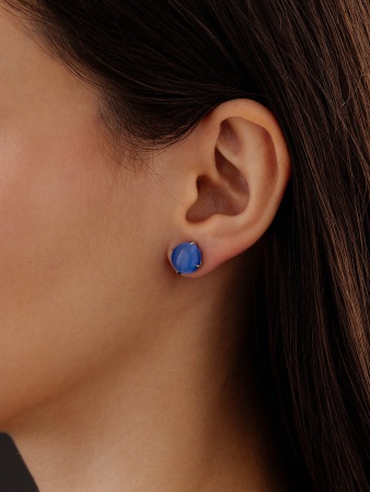 Купить оптом пусеты из серебра с кошачий глазами 2340265946-70 от Krasnoe