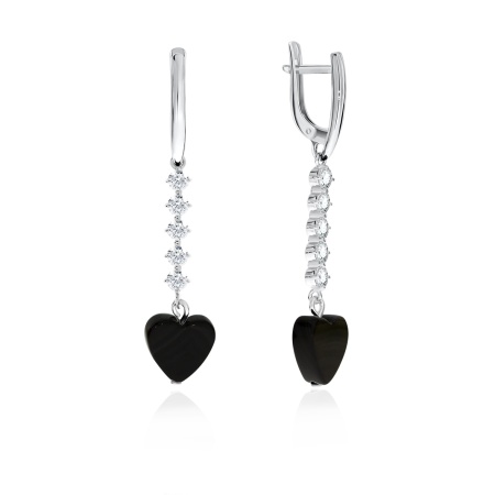 Купить оптом серьги из серебра с агатами и фианитами 2340390777-20 от Krasnoe