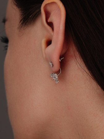 Купить оптом серьги из серебра с фианитами 2340205392 от Krasnoe