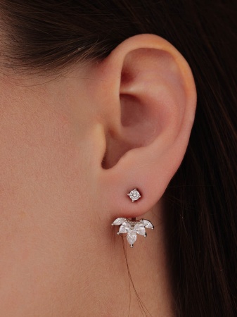 Купить оптом серьги из серебра с фианитами 2340205392 от Krasnoe