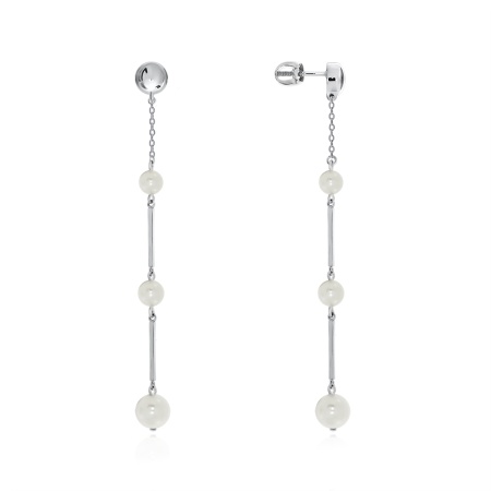 Купить оптом пусеты из серебра с жемчугами 2340241256 от Krasnoe