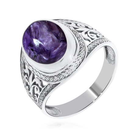 Купить оптом кольцо из серебра с чароитом 1310460929 от Krasnoe