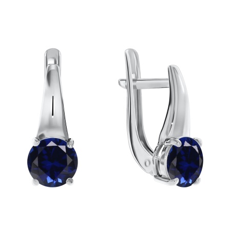 Купить оптом серьги из серебра с натуральными корундами 2340220254-80 от Krasnoe