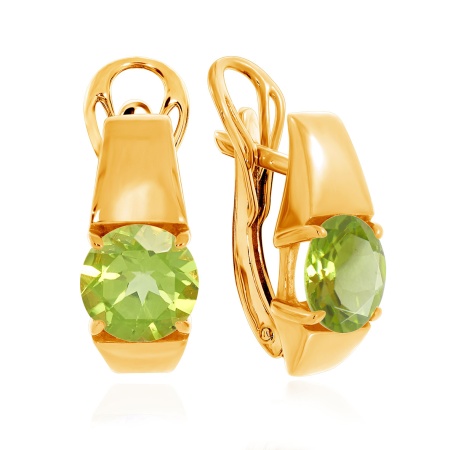 Купить оптом серьги из серебра с хризолитами 2320131118 от Krasnoe