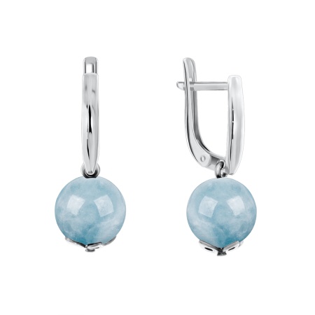 Купить оптом серьги из серебра с аквамаринами 2340090307-3 от Krasnoe