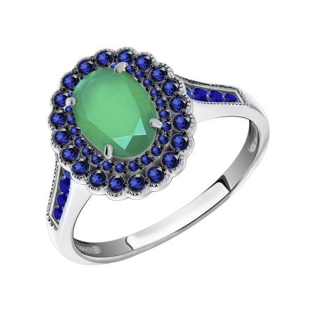 Купить оптом кольцо из серебра с агатами и ситаллами 1348390184л-82 от Krasnoe