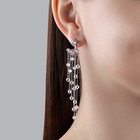 Купить оптом серьги из серебра с фианитами 2340200789 от Krasnoe