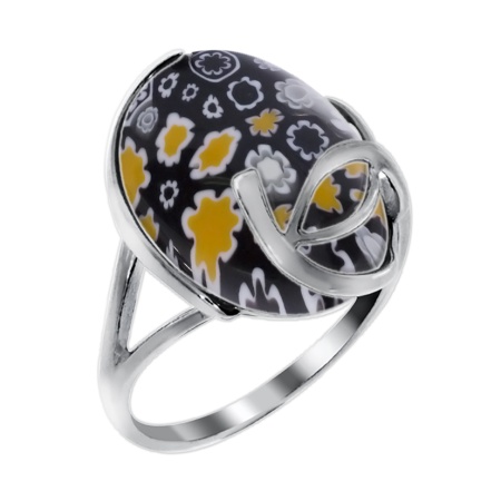 Купить оптом кольцо из серебра с муранское стеклоом 3707002431-2 от Krasnoe