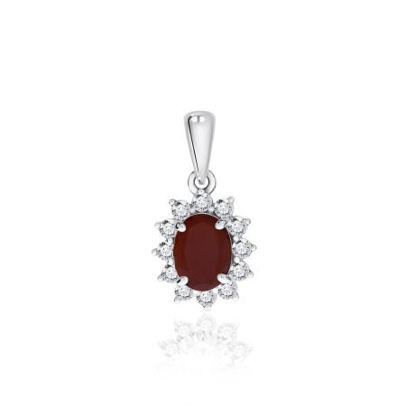 Купить оптом подвеска из серебра с агатом и фианитами 3340390216л-31 от Krasnoe