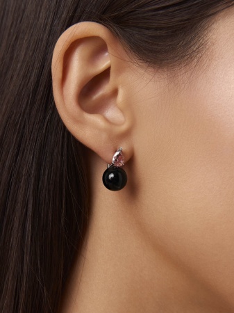 Купить оптом серьги из серебра с агатами и фианитами 2340391396-1-20 от Krasnoe